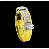 Image 4 : 0.65 ctw Diamond Ring - 18KT Yellow With Rhodium Plating Gold