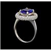Image 4 : 14KT White Gold 2.96 ctw Tanzanite and Diamond Ring