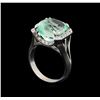Image 4 : GIA Cert 7.57 ctw Emerald and Diamond Ring - 14KT White Gold