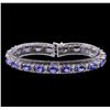 Image 1 : 14KT White Gold 15.01 ctw Tanzanite and Diamond Bracelet