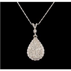 14KT White Gold 0.77 ctw Diamond Pendant With Chain