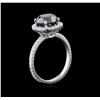 Image 3 : 4.03 ctw Black Diamond Ring - 18KT White Gold