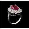 Image 4 : GIA Cert 5.81 ctw Ruby and Diamond Ring - 14KT White Gold