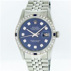 Rolex Stainless Steel Diamond And Sapphire DateJust Men's Watch