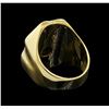 Image 3 : 1.50 ctw Black Diamond and Emerald Ring - 14KT Yellow Gold