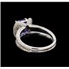 Image 3 : 14KT White Gold 1.42 ctw Tanzanite and Diamond Ring