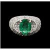 Image 2 : 14KT White Gold 2.50 ctw Emerald and Diamond Ring