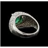 Image 3 : 14KT White Gold 2.50 ctw Emerald and Diamond Ring