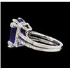 Image 3 : GIA Cert 8.63 ctw Tanzanite and Diamond Ring - 14KT White Gold