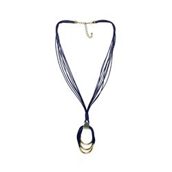 Multi Strand Leather Necklace - Gold Plated