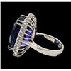 Image 3 : 20.39 ctw Tanzanite and Diamond Ring - 14KT White Gold