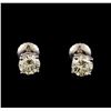 Image 1 : 14KT White Gold 1.22 ctw Diamond Solitaire Earrings