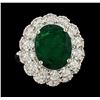 Image 2 : 6.06 ctw Emerald and Diamond Ring - 14KT White Gold