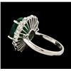 Image 3 : 6.06 ctw Emerald and Diamond Ring - 14KT White Gold