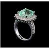 Image 4 : 7.91 ctw Emerald and Diamond Ring - 14KT White Gold