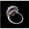 Image 3 : 4.78 ctw Tanzanite and Diamond Ring - 14KT White Gold