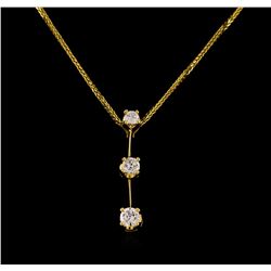 14KT Yellow Gold 0.55 ctw Diamond Pendant With Chain