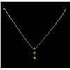 Image 2 : 14KT Yellow Gold 0.55 ctw Diamond Pendant With Chain