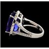 Image 3 : 12.38 ctw Tanzanite and Diamond Ring - 14KT White Gold