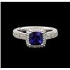 Image 2 : 14KT White Gold 1.41 ctw Tanzanite and Diamond Ring