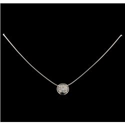 0.35 ctw Diamond Pendant with Chain - 14KT White Gold