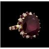 Image 1 : 14KT Yellow Gold 15.25 ctw Ruby and Diamond Ring