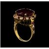 Image 4 : 14KT Yellow Gold 15.25 ctw Ruby and Diamond Ring