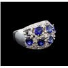 Image 1 : 14KT White Gold 3.12 ctw Sapphire and Diamond Ring
