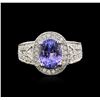 Image 2 : 2.93 ctw Tanzanite and Diamond Ring - 14KT White Gold