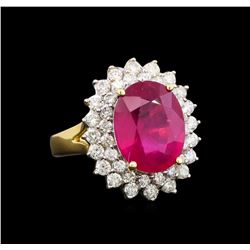 14KT Yellow Gold 5.43 ctw Ruby and Diamond Ring