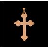 Image 2 : Engraved Cross Pendant - 14KT Rose Gold