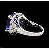 Image 3 : GIA Cert 8.38 ctw Tanzanite and Diamond Ring - 14KT White Gold