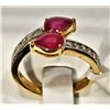 Image 1 : #7-10KT YELLOW & WHITE GOLD RUBY & DIAMOND RING