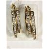 Image 1 : #3-10KT YELLOW GOLD DOUBLE HOOP DIAMOND EARRINGS