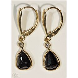#33-14KT YELLOW GOLD B&W DIAMOND EARRINGS