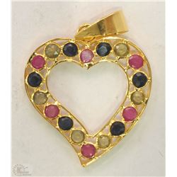 #26-18KT YELLOW GOLD NATURAL RUBY & SAPPHIRE