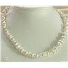 Image 1 : #13-14KT WHITE GOLD NATURAL PEARL CUBIC NECKLACE
