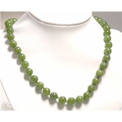 #4-STERLING SILVER NATURAL JADE NEPHRITE NECKLACE