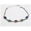 Image 1 : #3-STERLING SILVER SAPPHIRE, RUBY, EMERALD & CUBIC