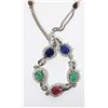Image 2 : #3-STERLING SILVER SAPPHIRE, RUBY, EMERALD & CUBIC