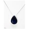 Image 1 : #30-14KT WHITE GOLD LARGE SAPPHIRE NECKLACE