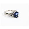Image 1 : #40-STERLING SILVER SYNTHETIC SAPPHIRE & CUBIC