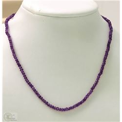 #22-STERLING SILVER NATURAL AMETHYST NECKLACE