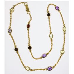 #17-STERLING SILVER GOLD PLATED GEMSTONE