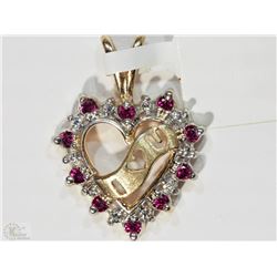 #24-10KT YELLOW GOLD HEART-SHAPE CZ PENDANT