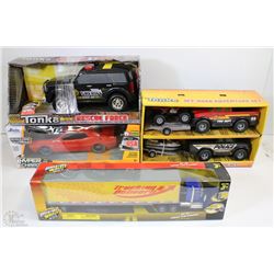 XL FLAT OF ASSORTED RC CAR & TONKA TRUCKS