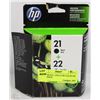 Image 1 : HP 21 BLACK  AND 22 TRI COLOR INK CARTRIDGE
