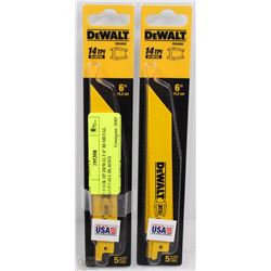 2 PACK OF DEWALT 6" BI METAL SAWZALL BLADES