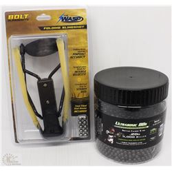 NEW BOLT THE WASP FOLDING SLINGSHOT WITH AMMO &