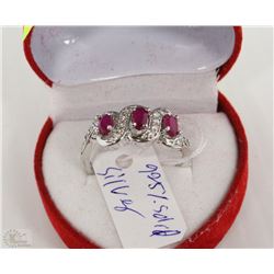 #78 RED RUBY & CZ RING